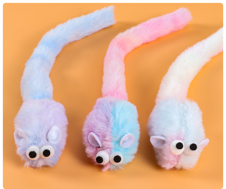 Cross-border plush long-tail mouse cat toys, cat supplies manufacturer wholesale, stock, processing and customization of interactive cat toys pic 8
