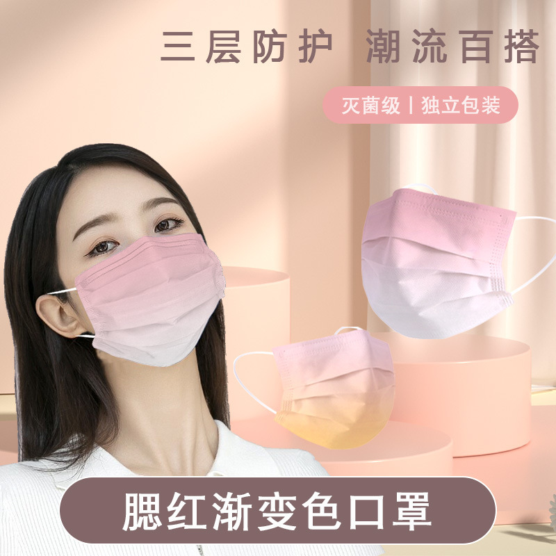 口罩定制logo小批量儿童一次性卡通印图案花三层防护独立包装包邮详情1