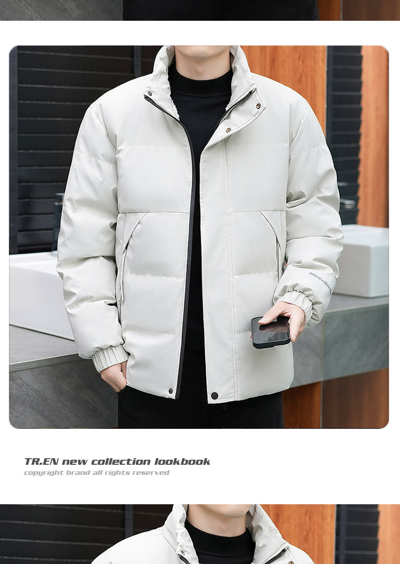 冬季立领时尚休闲帅气棉衣男青年高端潮流保暖加厚棉短款棉袄外套详情13