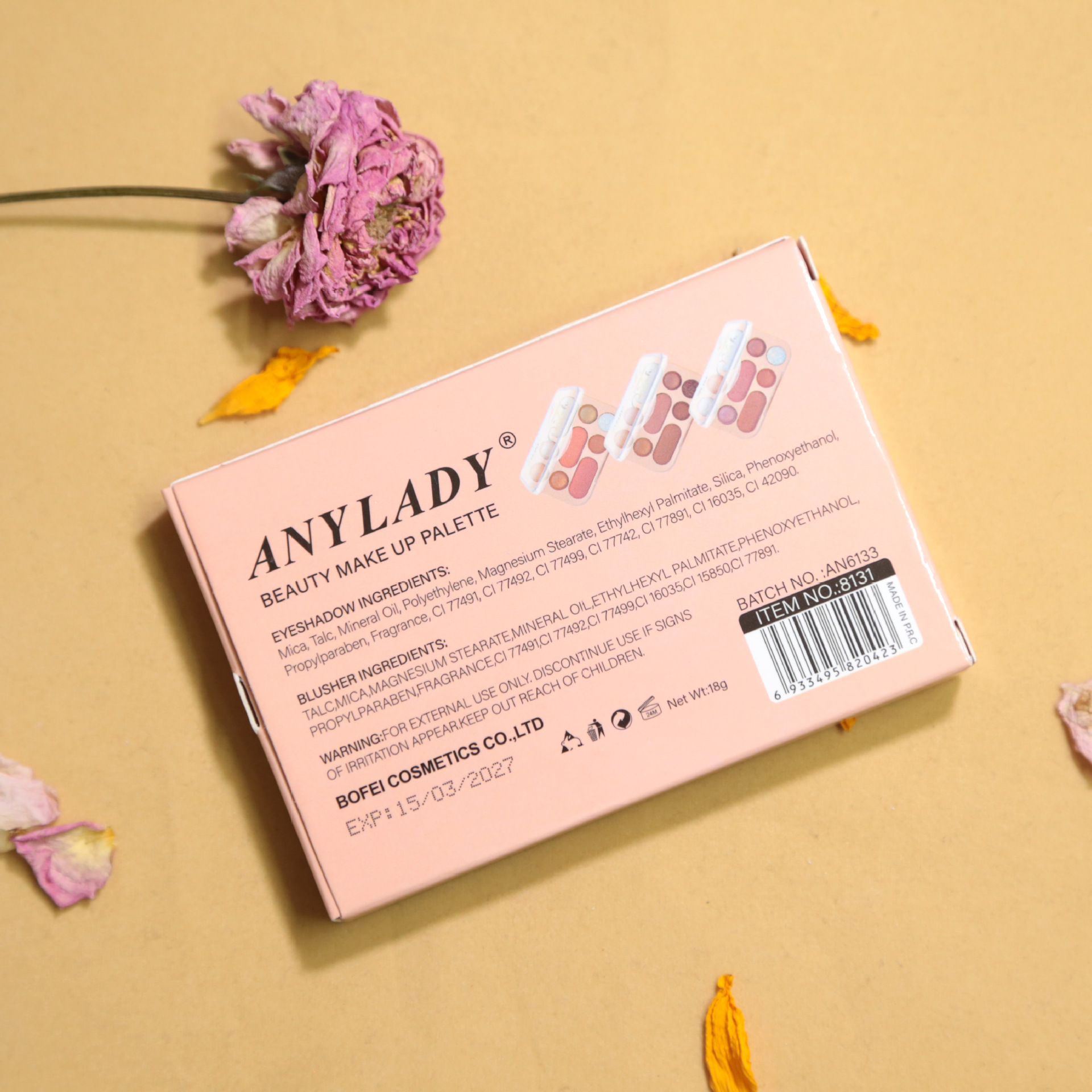 ANYLADY工厂批发化妆品腮红哑光眼影一体便携套装脸部化妆品详情6