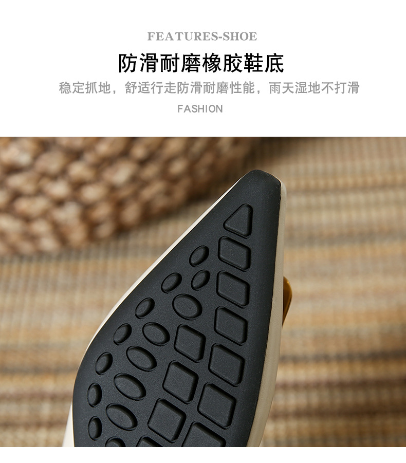 网红法式低跟单鞋女新款气质方扣软皮不磨脚平底鞋百搭浅口女鞋子详情8