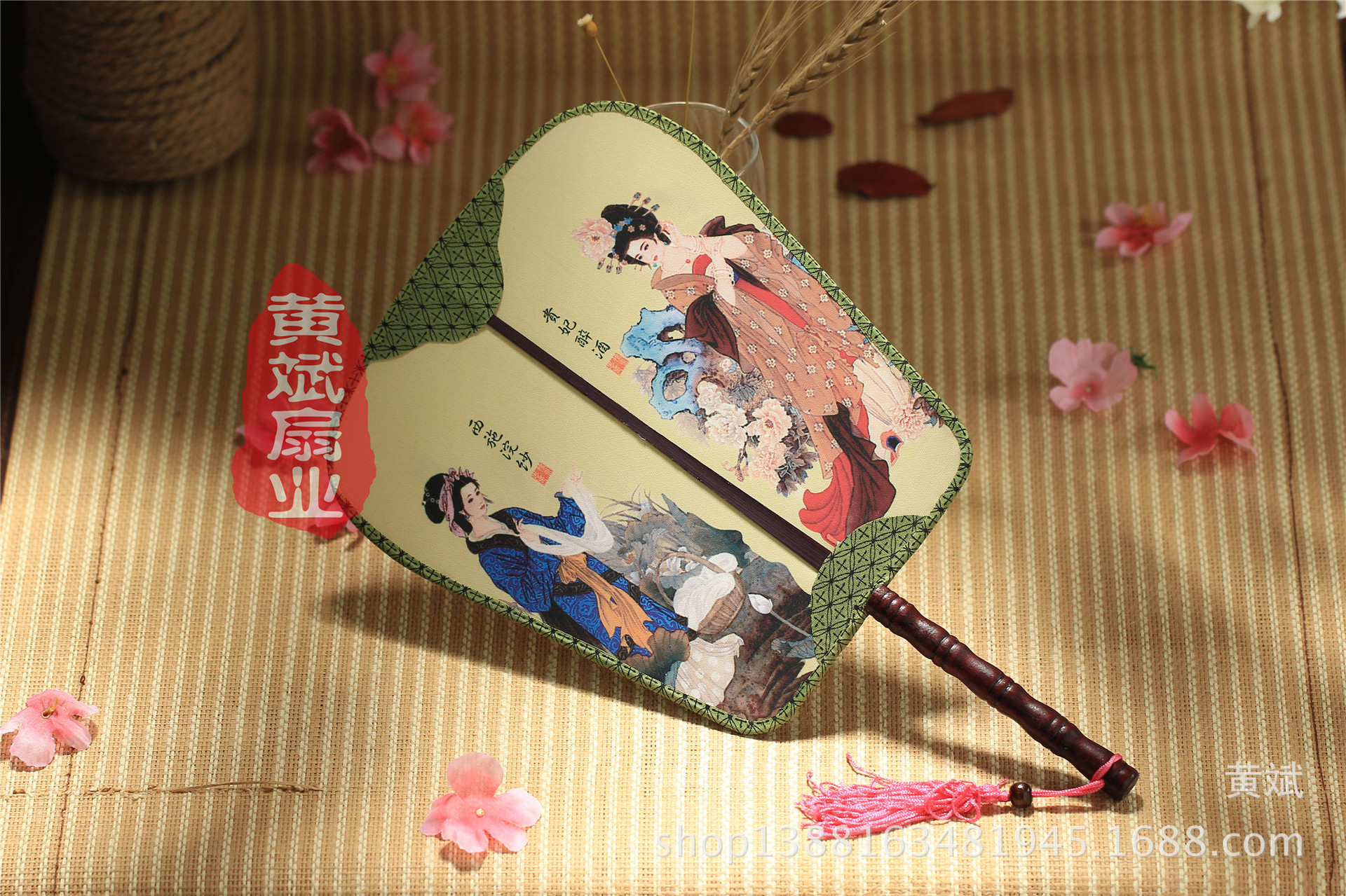 古典宫扇*古典舞蹈扇子*高级双面真丝宫扇*红楼梦*团扇*工艺扇详情6