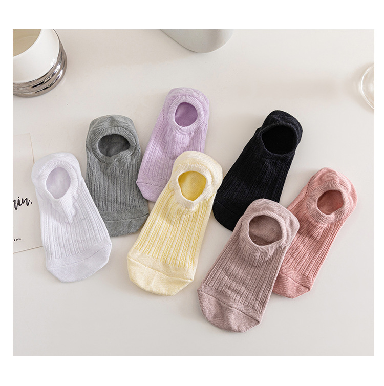 Summer thin socks for women, solid color, light-cut, anti-slip cotton socks, low-top, short-top, Japanese-style invisible socks, one-piece consignment pic 13