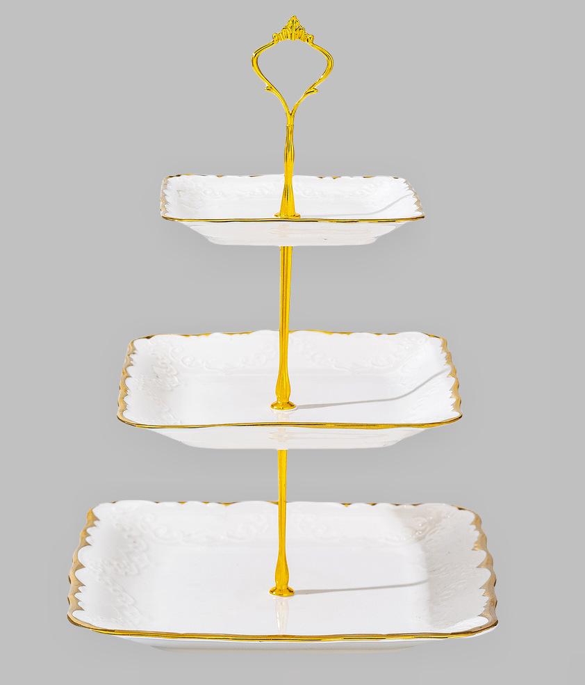 Wholesale of light luxury ceramic tableware sets, high-end gold-plated plates with gold edges pic 14