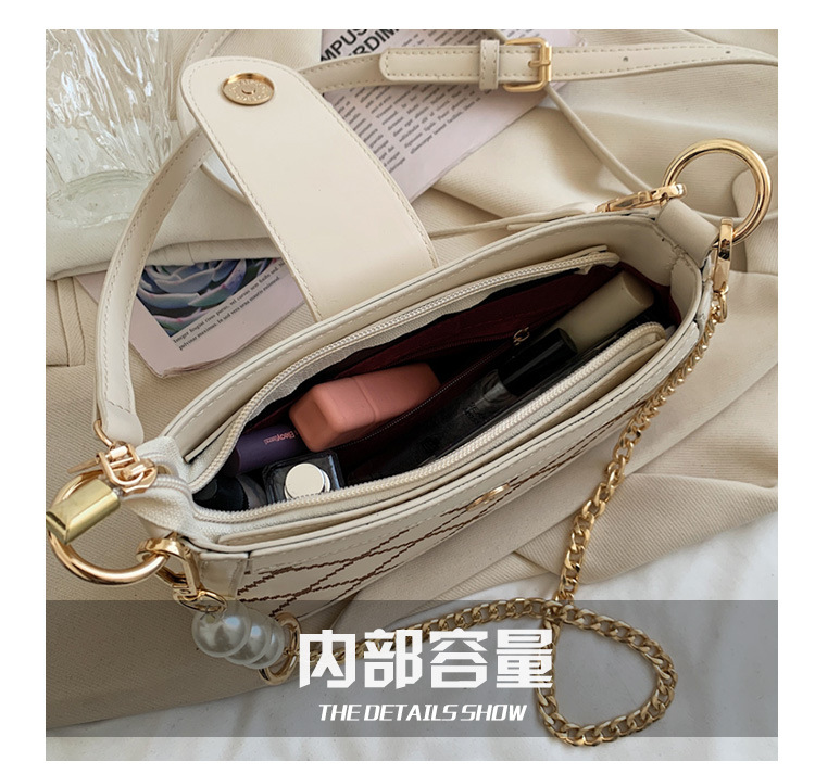 夏季包包女2021新款潮时尚链条腋下包法棍包法国小众百搭斜挎包详情5