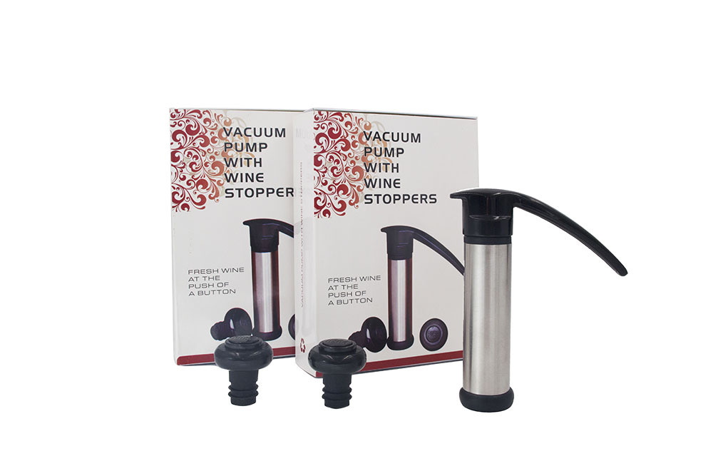 Red wine vacuum stopper one-pump two-stopper set, stainless steel vacuum pump, red wine vacuum bottle stopper set, household red wine set, bar supplies, hotel supplies, cocktail set, vacuum pump pic 2