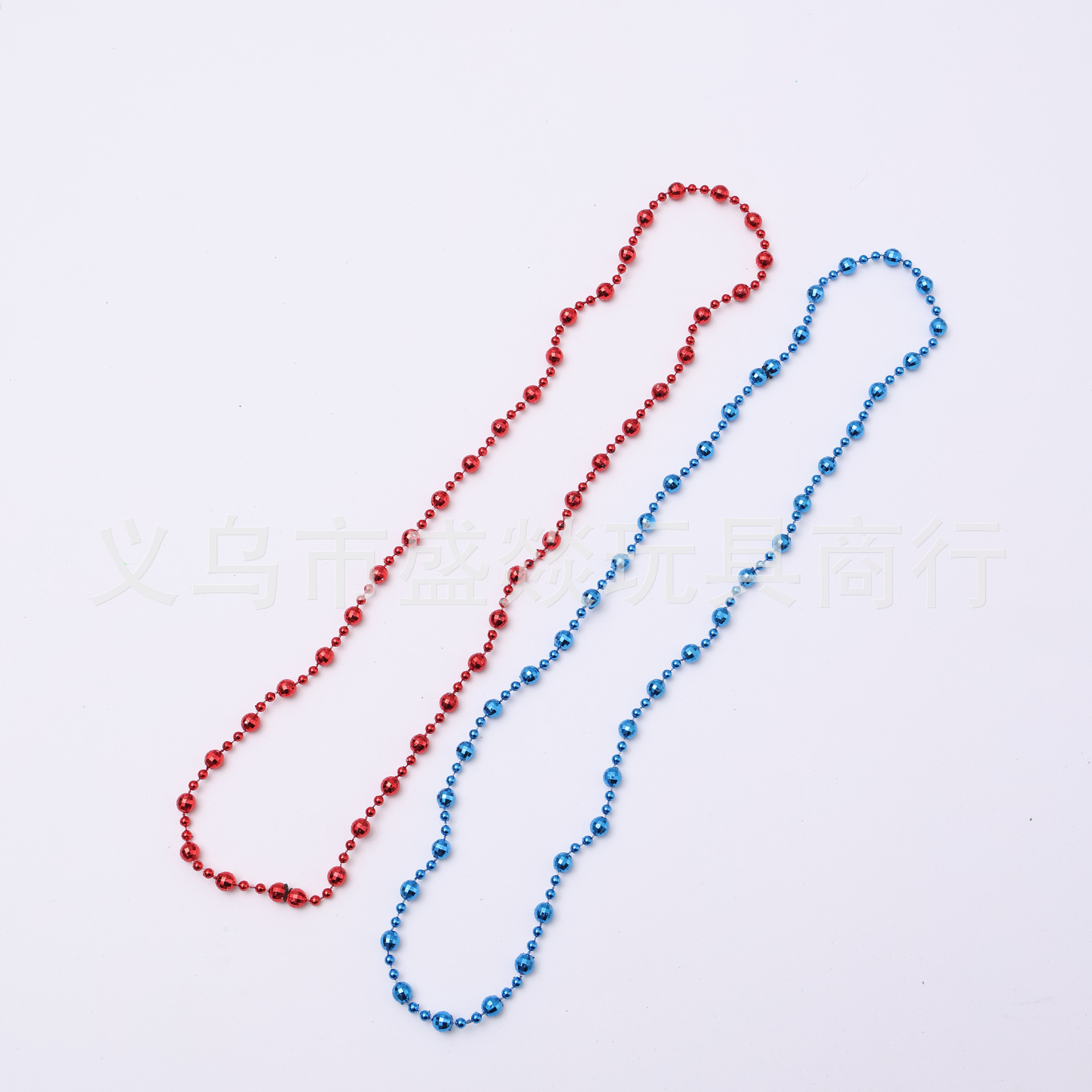 跨境8+4mm电镀地球珠链彩色项链独立日项链狂欢万圣节派对波珠链详情5