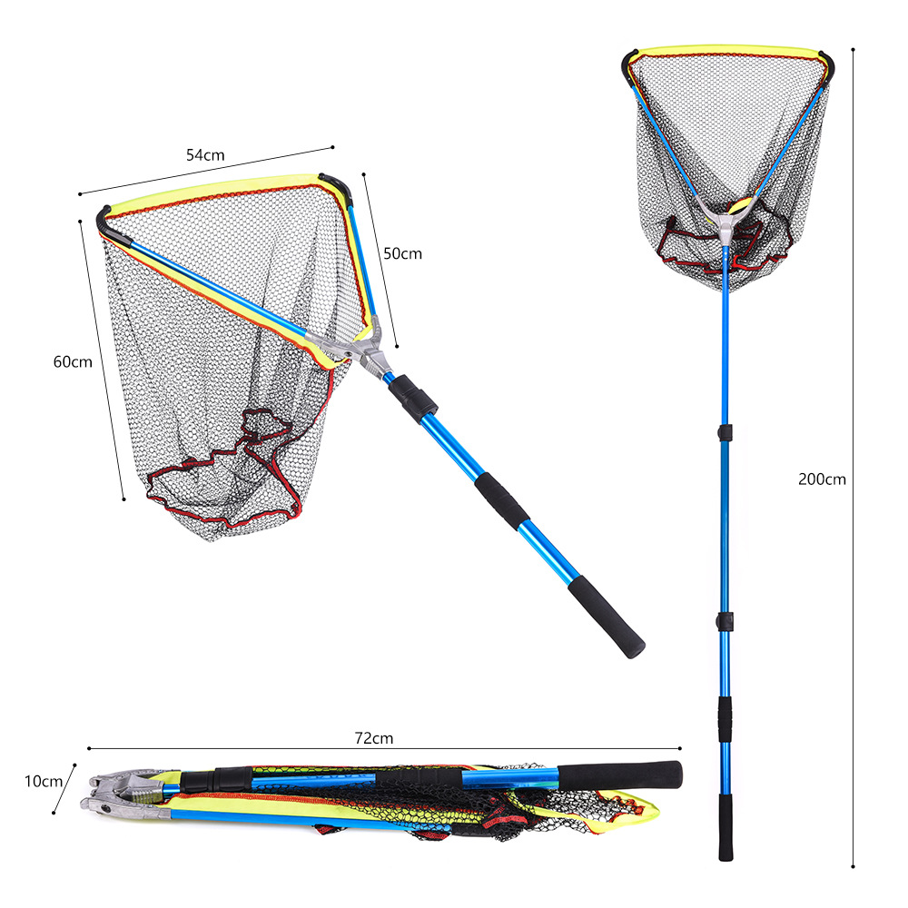 28,000 LEO/ Leou [Blue Aluminum Alloy Quick Folding Net] Large triangular net fishing net pic 3