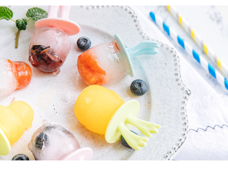 INS creative cartoon silicone DIY Popsicle mold, ice cream mold, six-compartment Popsicle box, ice cube tray, Amazon animal ice mold pic 39
