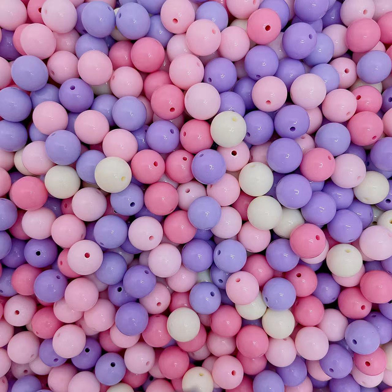 Factory direct sales of Korean-style acrylic candies, colored transparent round beads, loose beads, mobile phone lanyards, hair accessories, DIY accessories pic 17