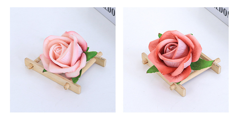 批发5cm绒布玫瑰花蕾仿真花 新娘手腕花DIY婚庆手捧蛋糕装饰花头详情27