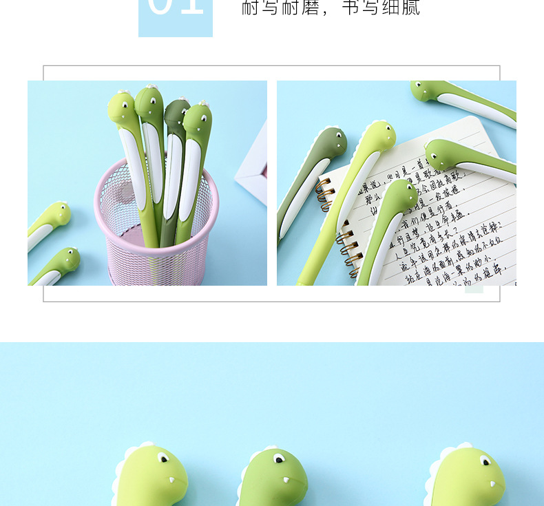 Nueva llegada zhongfan ZF2062 creativo animal pluma neutral dibujos animados dinosaurio styling pluma estudiante papelería firma pluma al por mayor pic 5