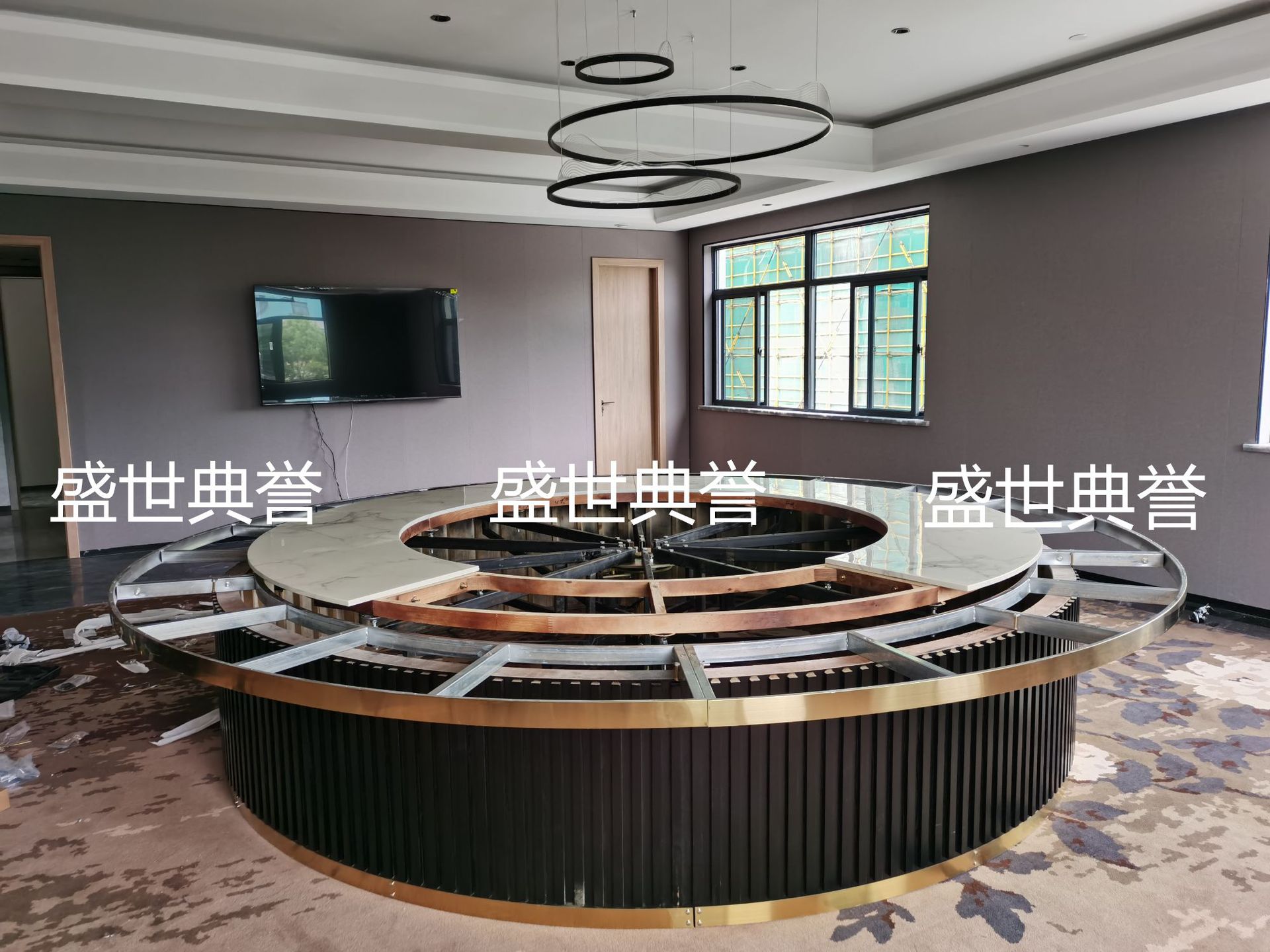 Electric round table, seafood restaurant, private room, marble electric table, high-end club, 20-person table at Shaoyang International Hotel pic 5