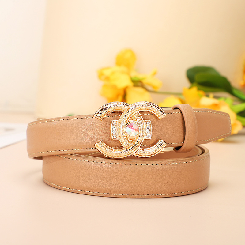 腰带 女士真皮双C经典自动高级感厂家直销装饰裤带皮带女生腰带女详情16