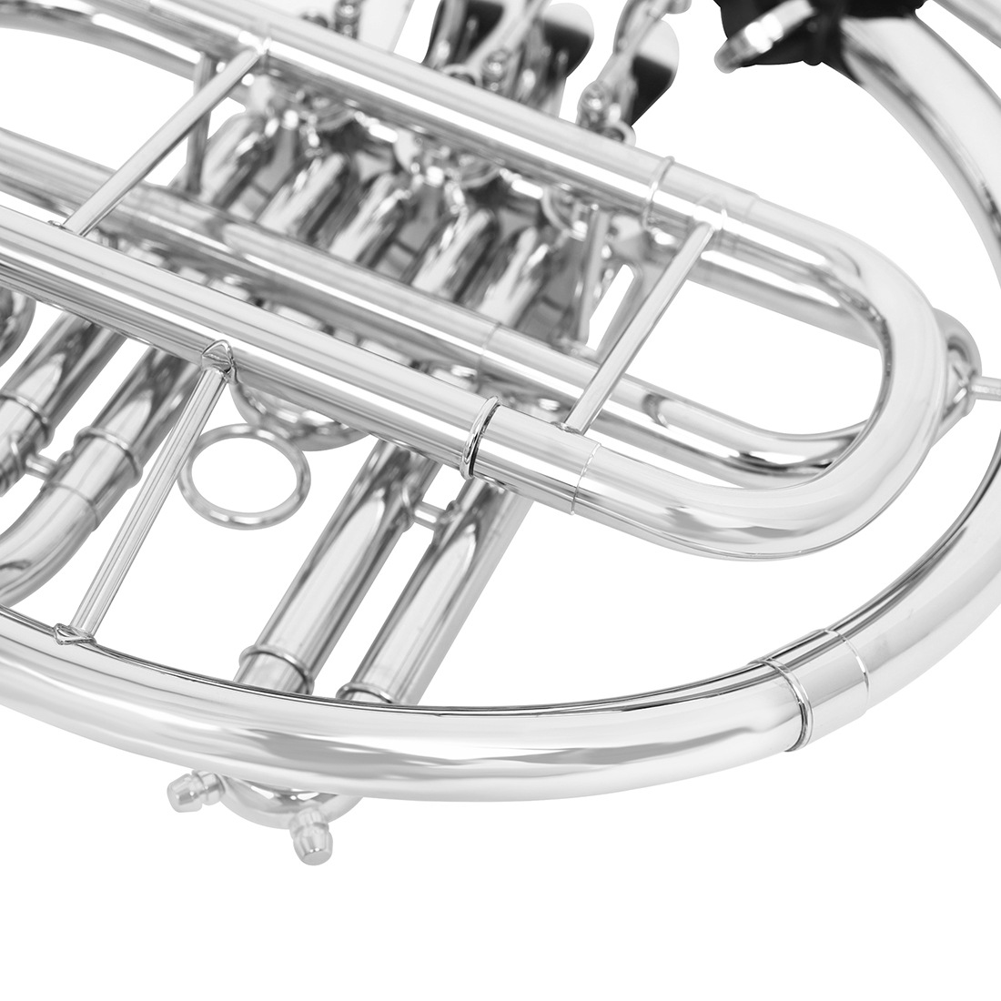 MBAT nickel-plated French horn Bb key split flat three-key French horn orchestra plays brass French horn, a brass wind instrument pic 19