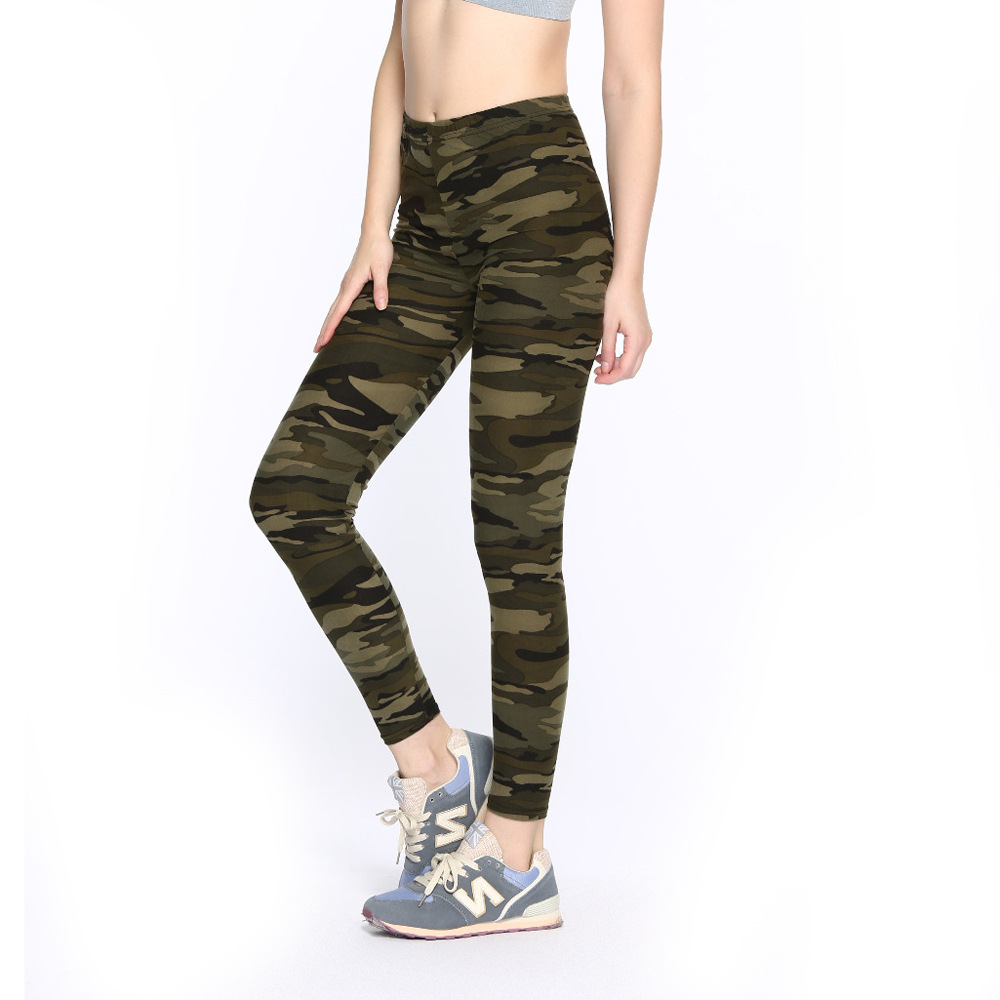 Camouflage leggings, stretch large size camouflage yoga pants, tight nine-inch pants, sports leggings pic 46