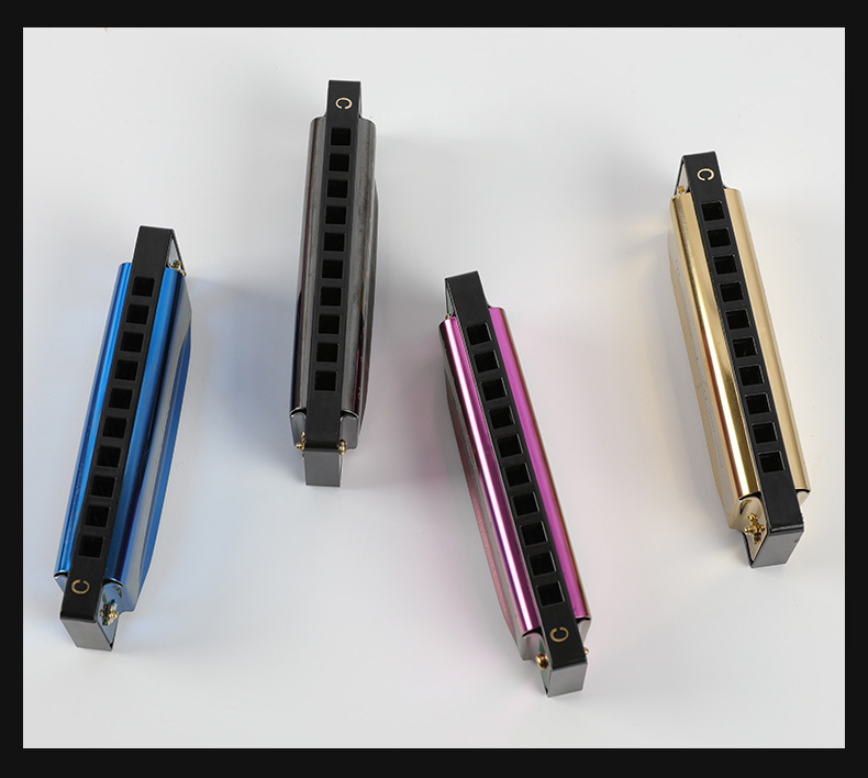 10孔Blues口琴外贸跨境批发塑料盒初学者入门演奏十孔布鲁斯口琴详情9