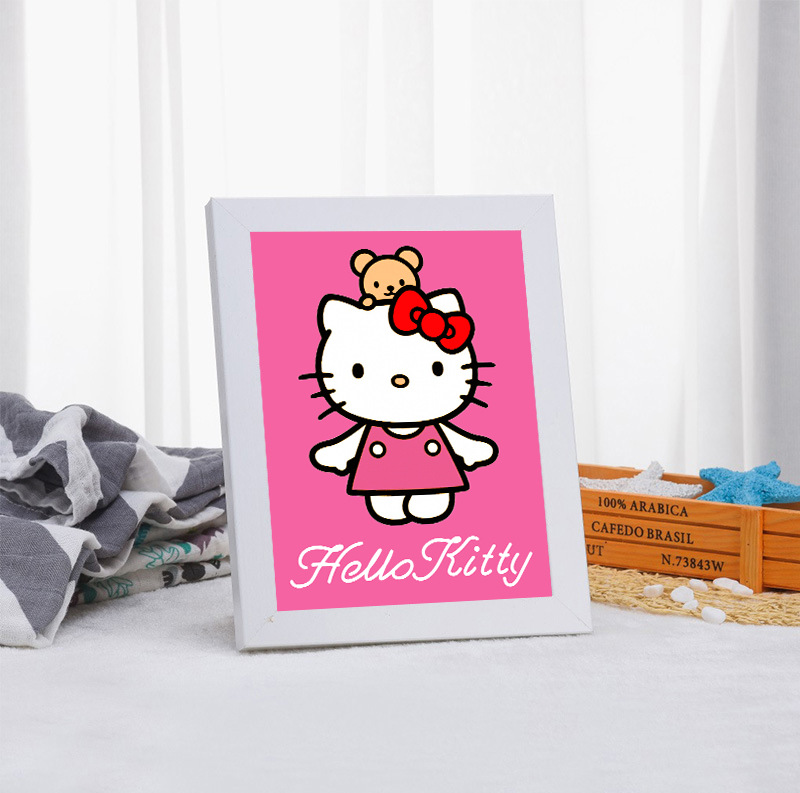 凯蒂猫钻石贴画手工diy满钻儿童钻石画Hellokitty满钻砖石画批发详情7