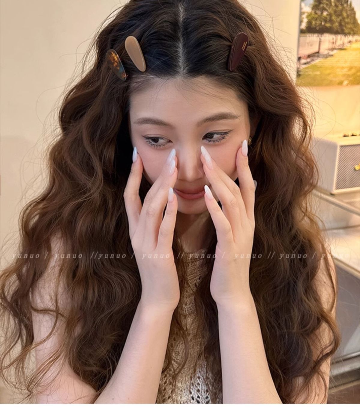 3-piece set of spring and summer water drop small hair clips, side clips, fringe clips for women, 2025 new high-end style duckbill clips headwear pic 15