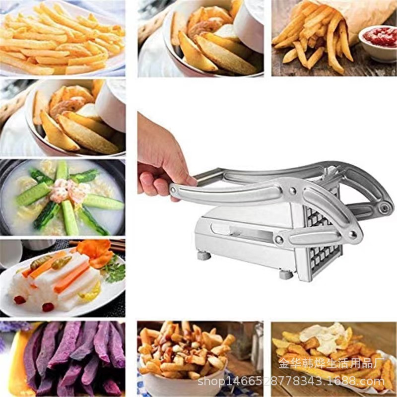 The best-selling cross-border kitchen household potato cutter, a stainless steel multi-functional potato and cucumber cutter, comes with a free staples pic 10