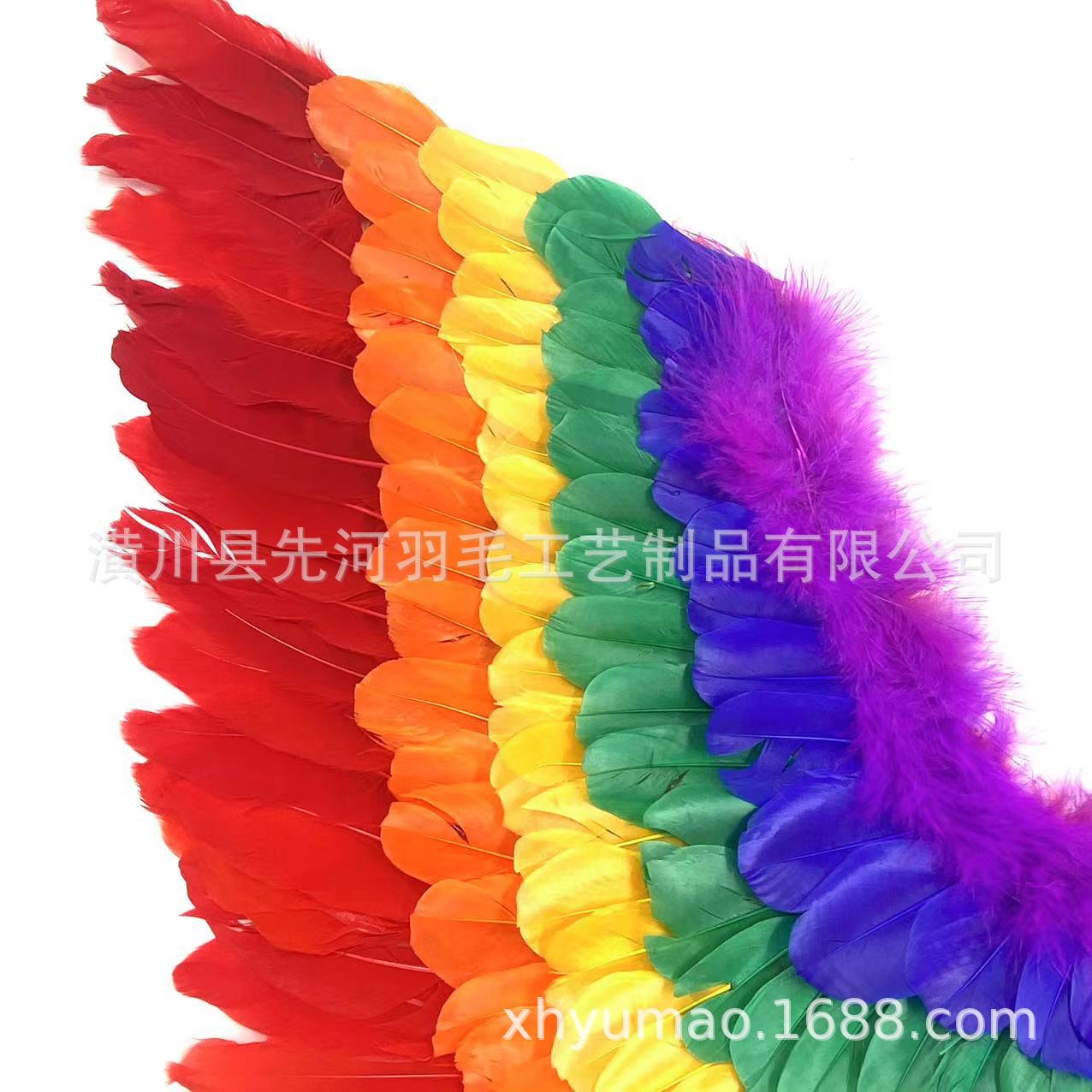 Rainbow-colored butterfly feathers angel wings Halloween Carnival Feather wings stage performance Auto show fashion show pic 10