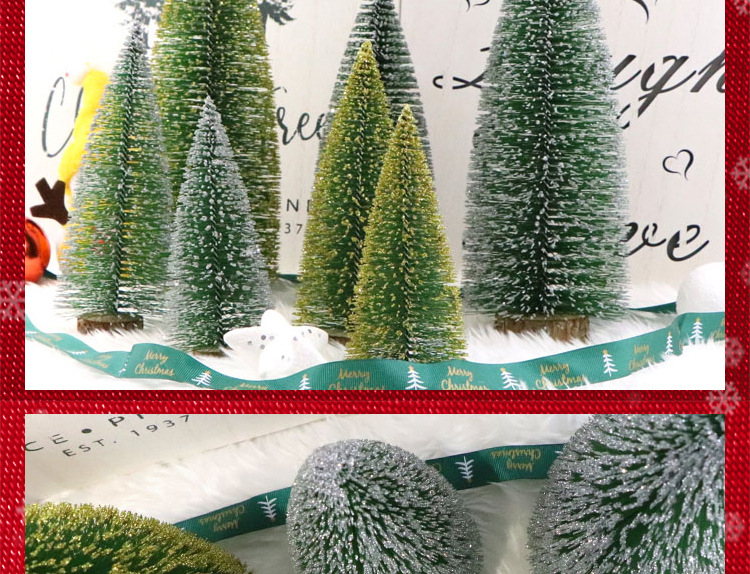 Mini gold and silver pink Christmas pine needle tree Christmas decoration with a simulated wooden base Christmas tree bedroom decoration is in full bloom pic 38