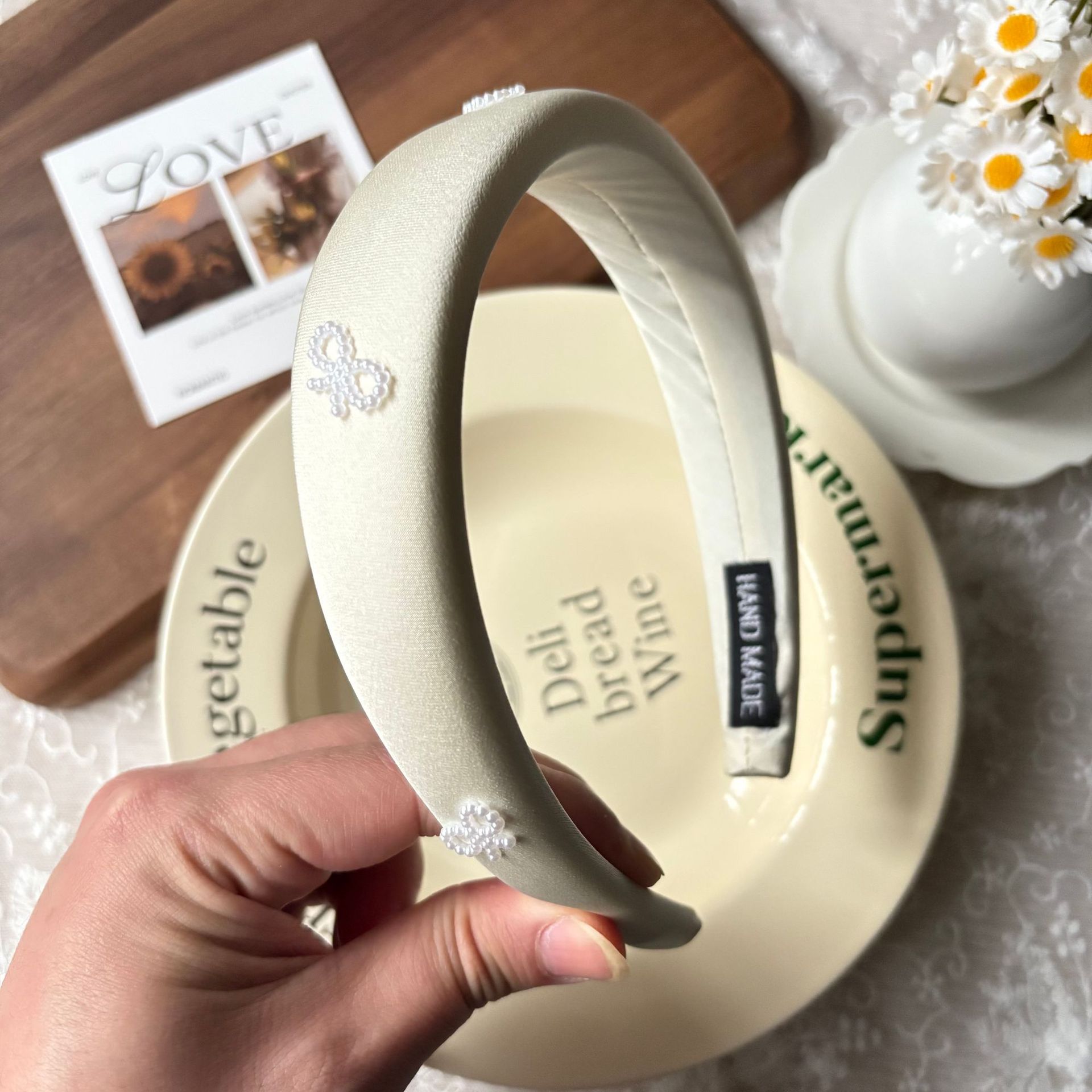 Spring new solid-color satin hair band for women, high head pressure headband, high-end and light luxury hair tie and hairpin headwear pic 53