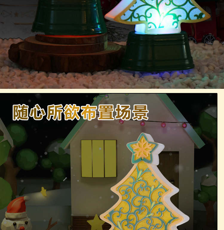 跨境圣诞节LED发光圣诞树装饰品圣诞灯光装饰品圣诞树爆款挂件详情2