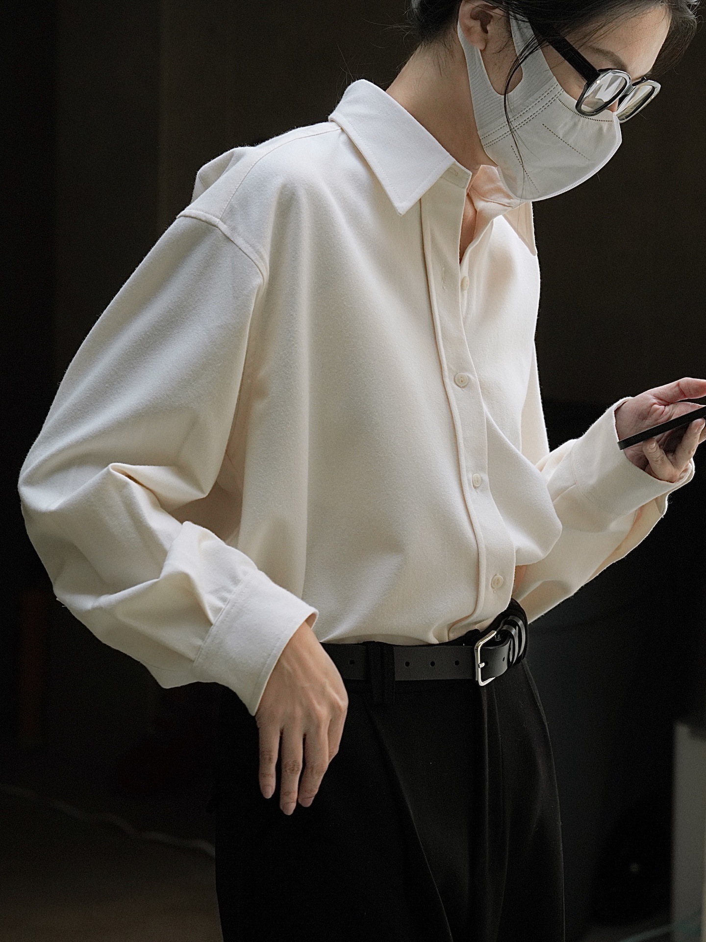 Early spring new Korean-style simple commuting brushed lapel shirt, loose and slimming, H-shaped thickened layering top for women pic 26