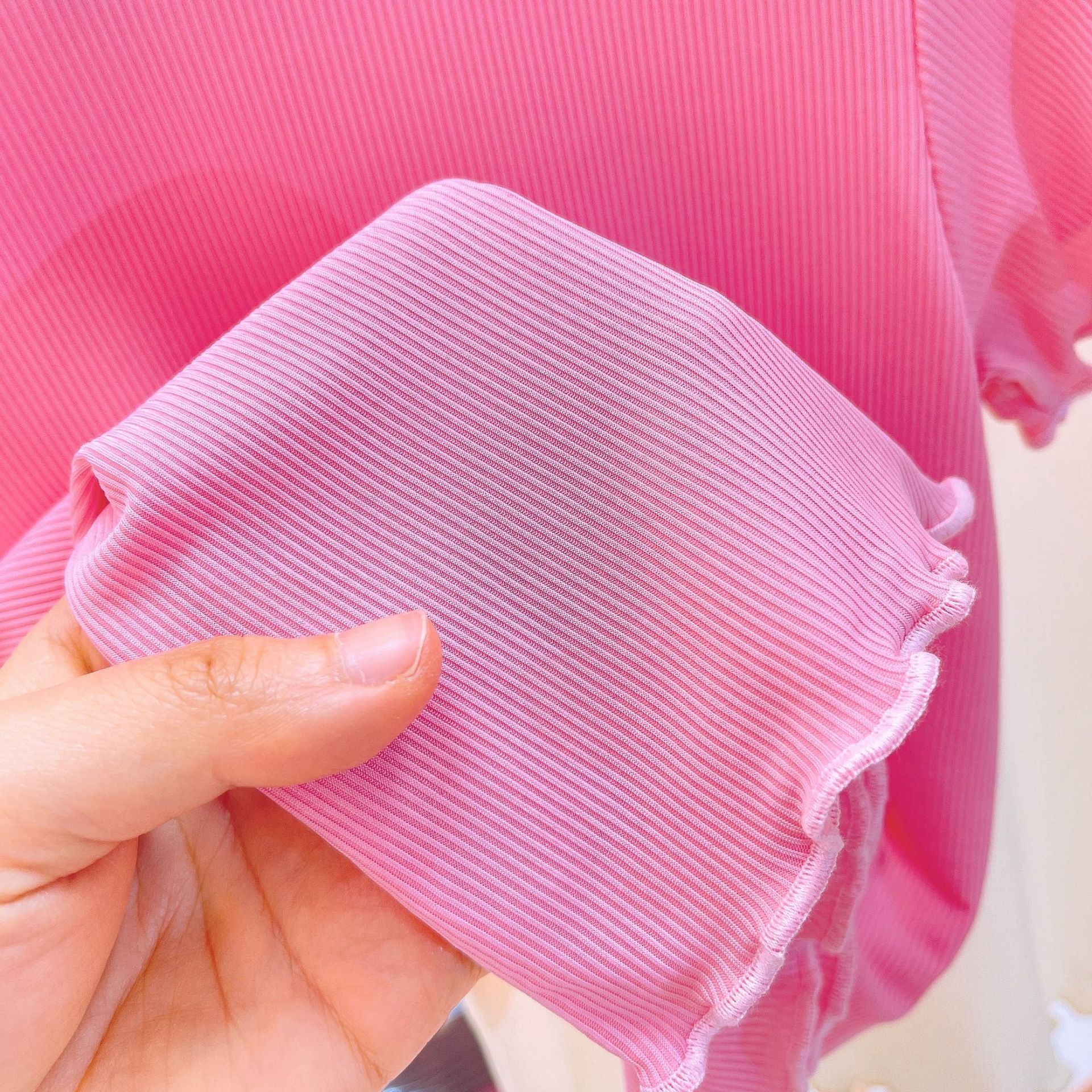 冰丝女童t恤短袖夏装2024新款韩版洋气儿童夏季花边半袖体恤上衣详情12