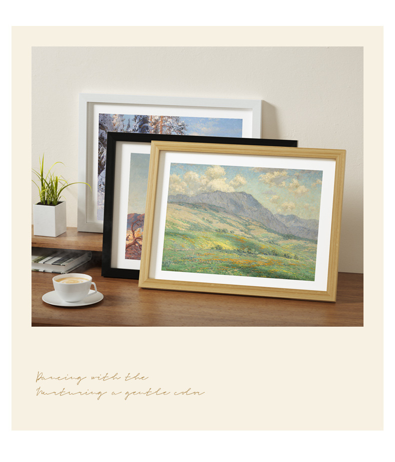 A 6-inch wooden photo frame stand for wall mounting, A3, A4 paper picture frame, 4-page, self-mounted large-sized oil painting frame, 12 inches pic 9