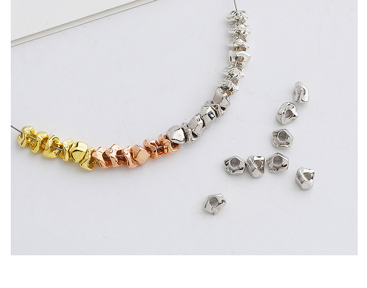 S925 sterling silver broken silver irregular bead accessories DIY handcrafted beaded bracelet necklace material loose bead gasket pic 4