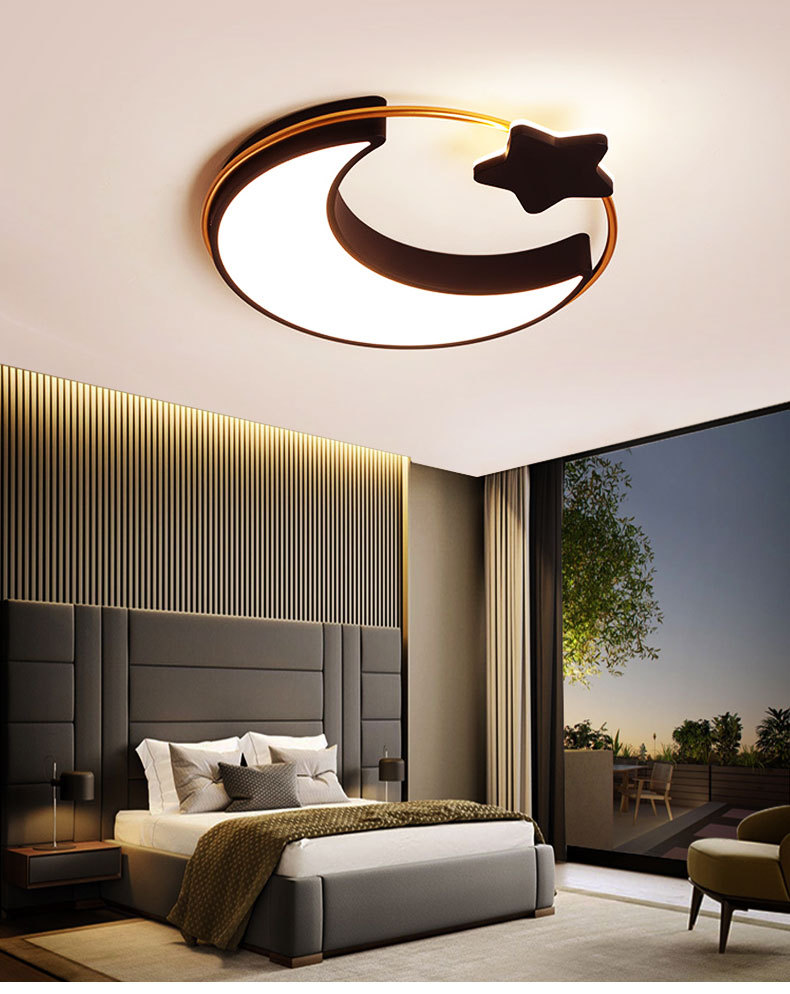 Nordic slim LED techo luz influyente simple dormitorio moderno habitación de los niños iluminación de la habitación de la luna estrella amor estudio lámpara pic 1