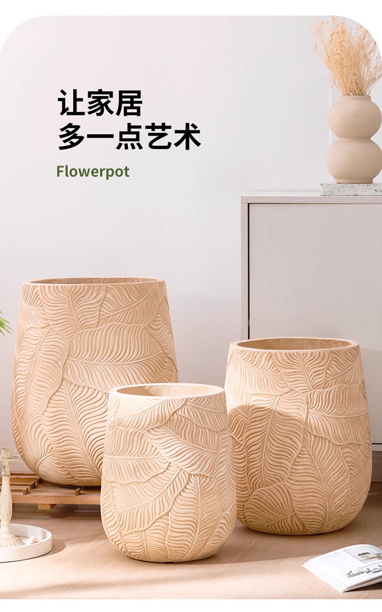 复古水泥花盆特大号阳台千年木龙血树百合竹天堂鸟柠檬树家用花盆详情15