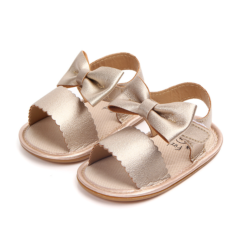 Summer new style 0-1 year old girl baby bow PU soft-soled walking shoes and infant sandals wholesale 0960 pic 4