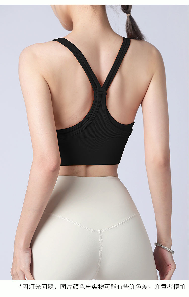 lulu double-layer shock-absorbing bra with breast pad, detachable, rims, yoga top, high-strength sports underwear for women pic 16