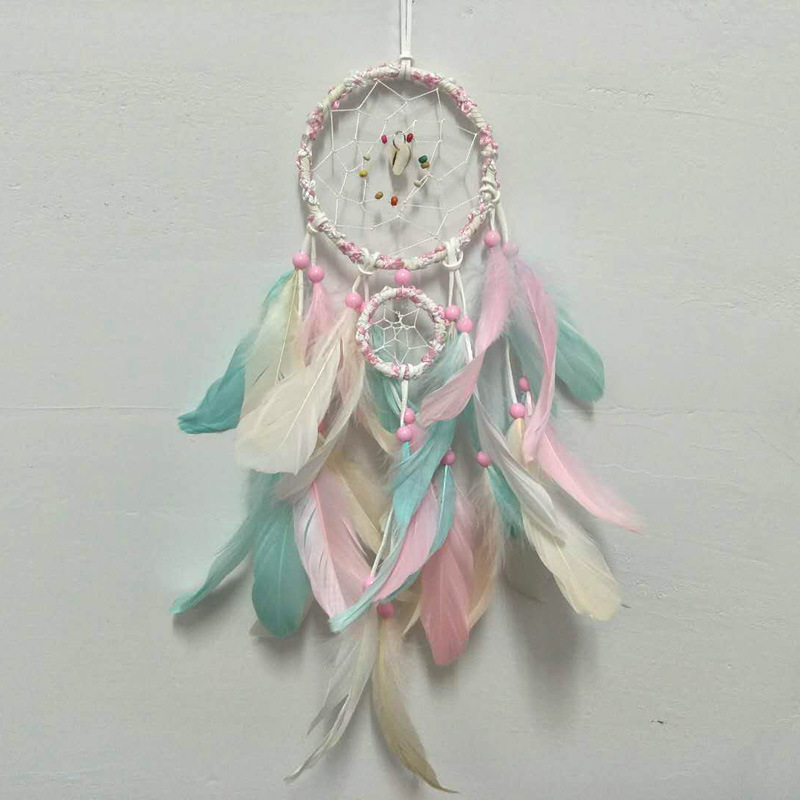 Factory wholesale pink double-disc dreamcatcher nets, home decoration dreamcatcher net pendants, creative wind chimes, dreamcatcher nets pic 6