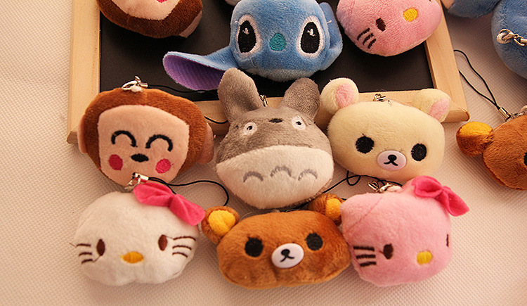 Cartoon animal head plush pendants, mini dolls, toys, headwear, clothing accessories, small claw machine dolls pic 14