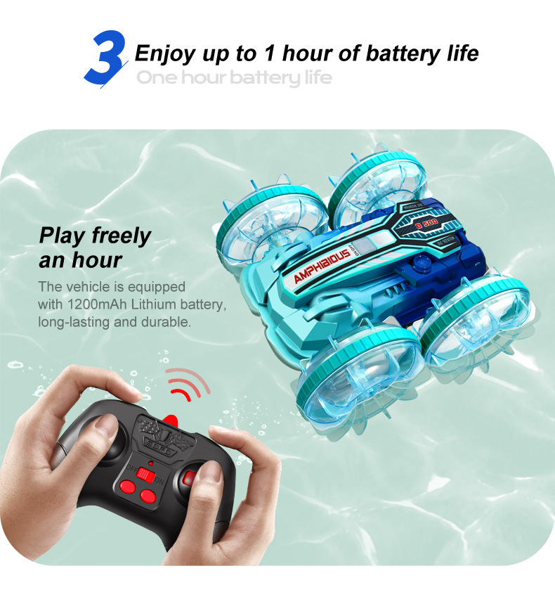跨境热卖儿童遥控双面特技车充电款手势感应水陆两栖汽车玩具批发详情16