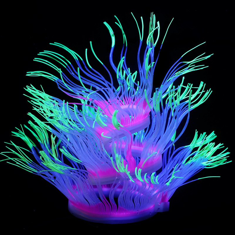 Aquarium fish tank landscape decoration silicone artificial plant soft coral landscape sea anemone 100cm long pic 13