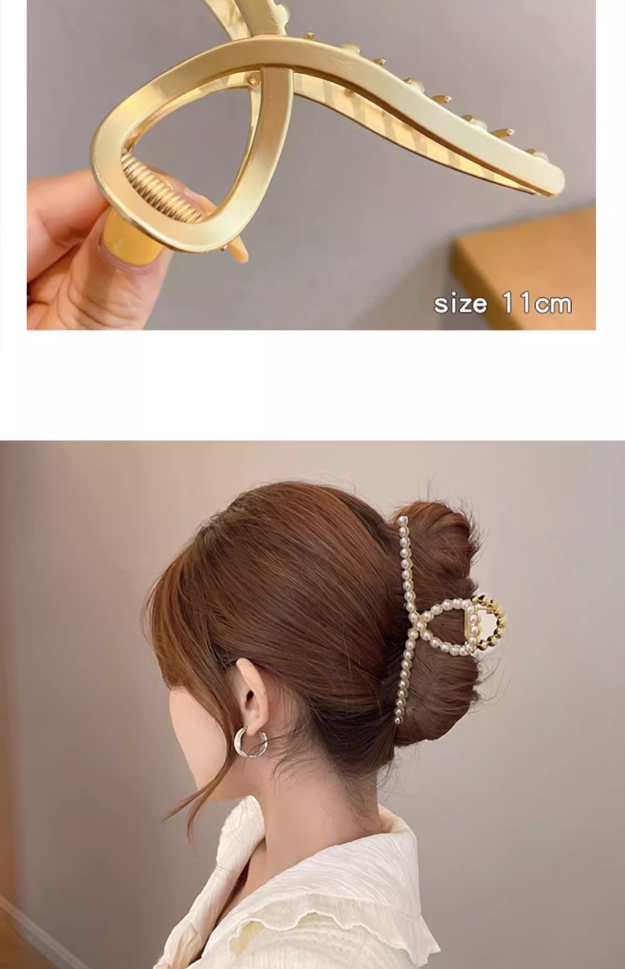 毛绒抓夹气质鲨鱼夹女高级感后脑勺毛毛发夹盘发发夹秋冬百搭头饰详情13