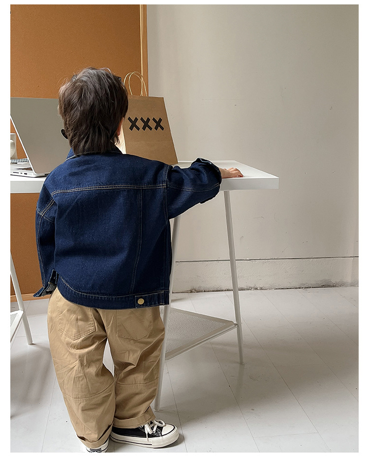 儿童外套2023童酷春季新款男女童韩版牛仔外套宝宝洋气短款上衣潮详情19