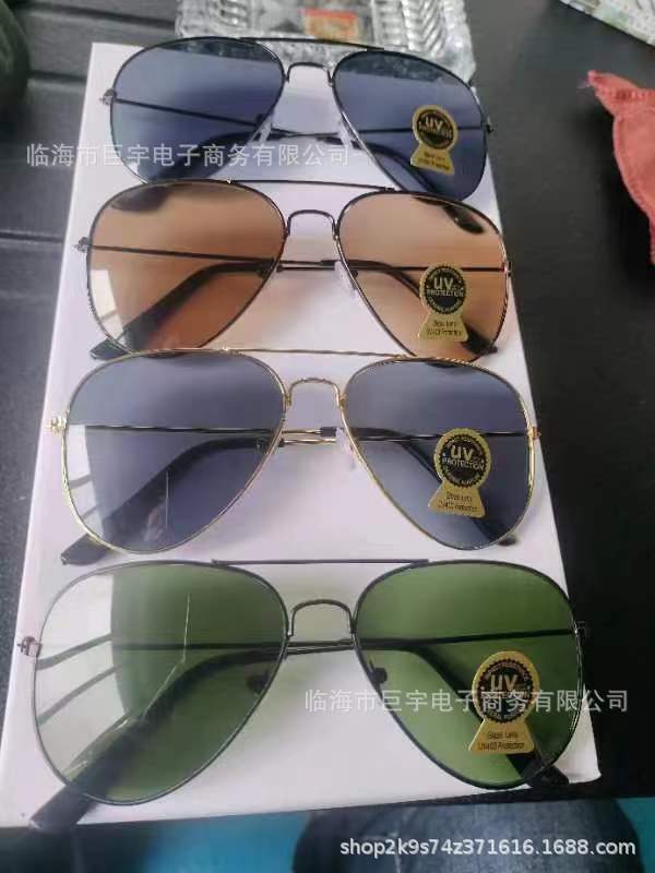 Fashionable metal men's sunglasses, European and American fashion 3026 glass lens sunglasses, pilot's style sunglasses pic 6