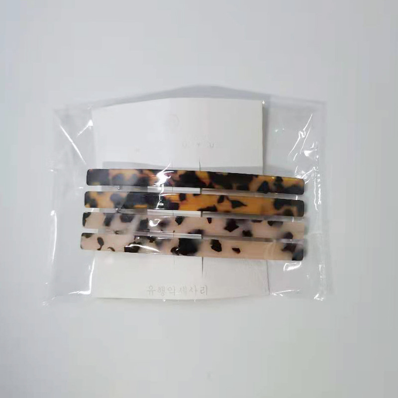 Cross-border hair accessory edge clips, hair clips, Korean version simple leopard print acetate acrylic spring clips, straight clips, hair clips, bangs clips pic 13