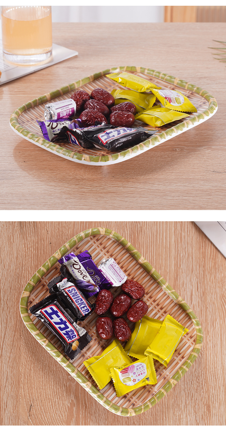Chenjing Melamine rectangular dried fruit plates, dinner plates, barbecue and hot pot restaurant vegetable plates, melon seed and peanut plates, imitation porcelain pic 24
