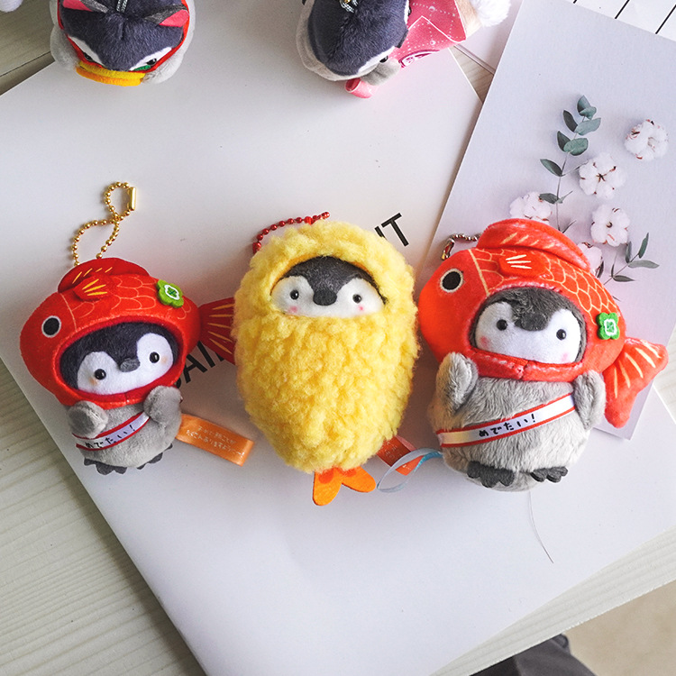 Japanese-style positive energy koi and penguin plush dolls, small pendants, bags, pendants, dolls, keychains, toy dolls pic 6
