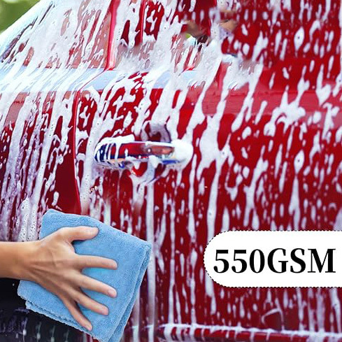 超细纤维珊瑚绒无边毛巾 擦车吸水不伤漆550GSM激光切边擦车巾详情12