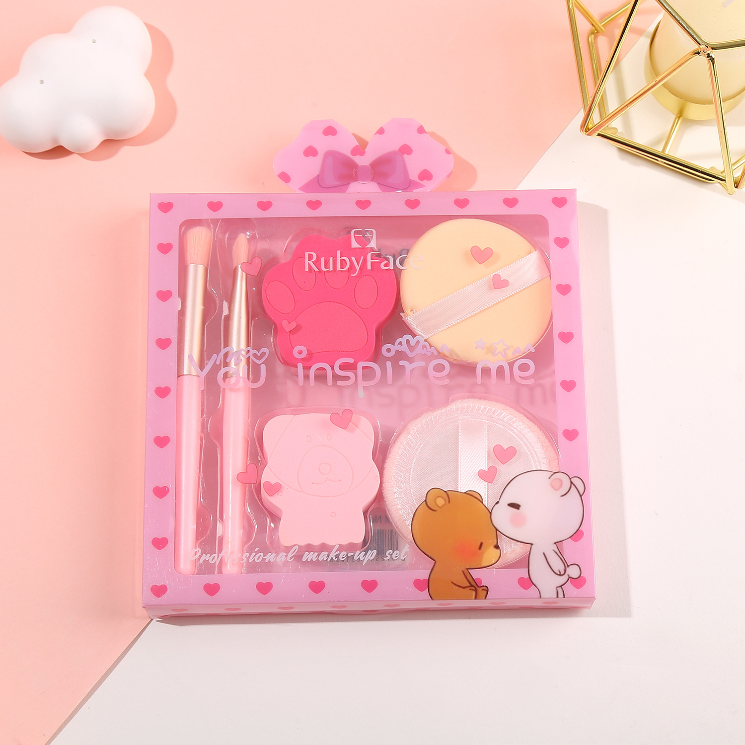 现货化妆工具套装礼盒眼影刷化妆刷化妆粉扑组合美妆工具批发详情1