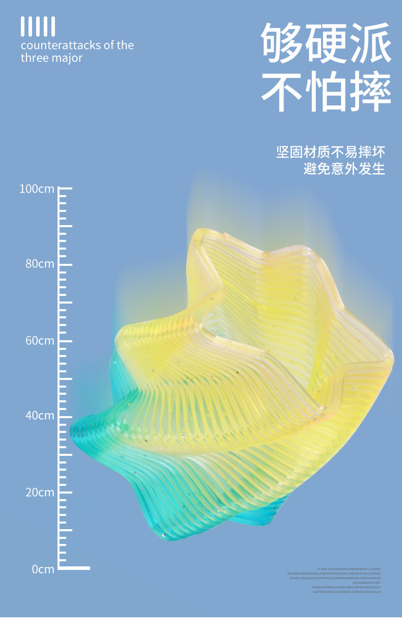 Small irregular-shaped golden onion transparent rainbow rings, 24 pieces per box, new best-selling toy polygonal rainbow rings wholesale pic 6