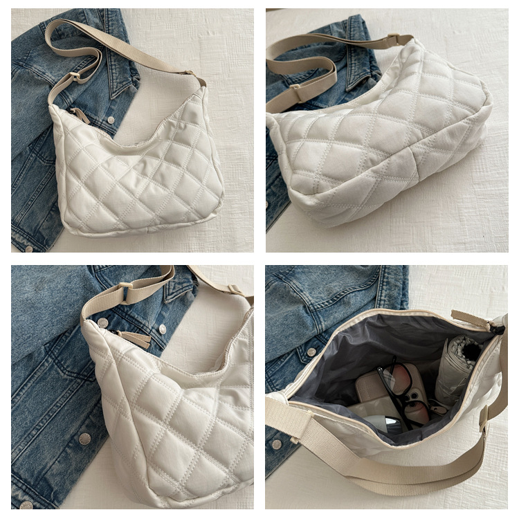 菱格绣线潮小众饺子包女2020新款仙女百搭腋下包时尚纯色单肩小包详情7